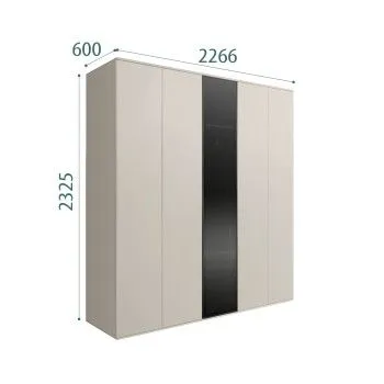 Шкаф 5-ти дв. Bogemia Air (Шелк/Черный) БМШ2/5(1)