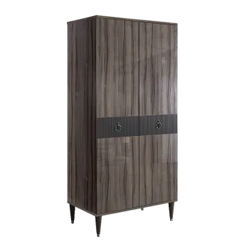 Шкаф-пенал Римини СОЛО (Орех империя/Серебро) РМП-2(s)