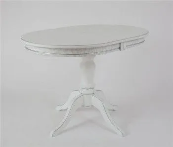 Стол Капелла (цвет Белый/патина серебро/шпон дуб)