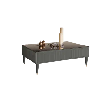 Журнальный столик с ящиком Римини СОЛО (Серый/Золото) РМСТ-2(s)