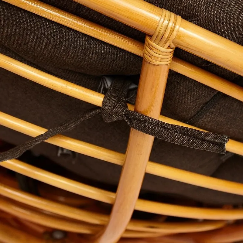 Кресло-качалка Papasan с подушкой Светлый мед, ткань, коричневый | изображение 5