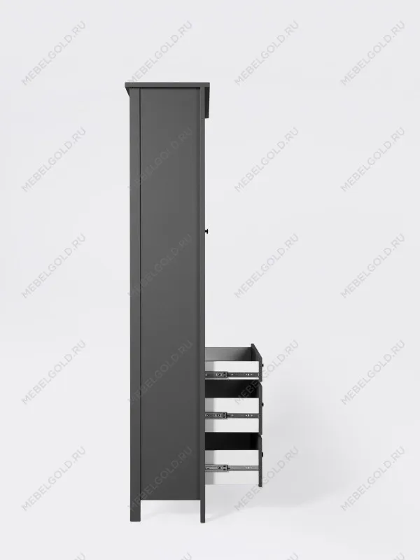 Шкаф с витриной Сага, 90х41х215 см, серый | изображение 11