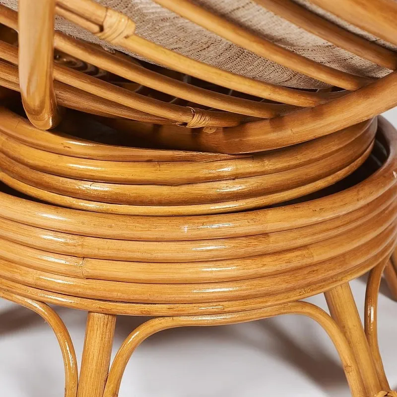 Кресло-качалка Papasan с подушкой Светлый мед, ткань, коричневый | изображение 4