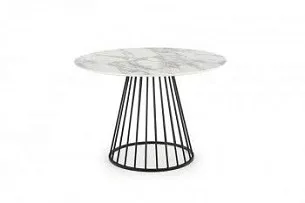 Стол обеденный Halmar BRODWAY (белый мрамор/черный)