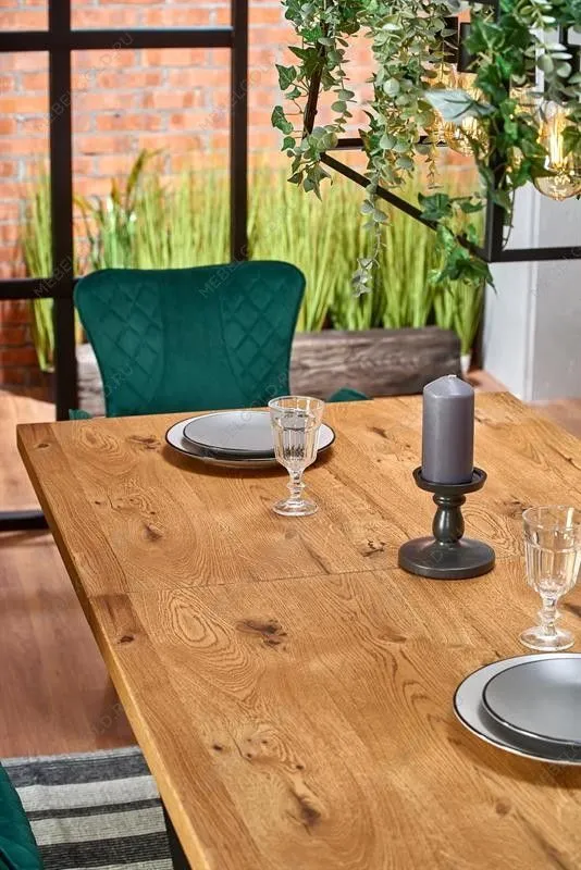 Стол обеденный Halmar MASSIVE раскладной (дуб светлый/черный) | изображение 12