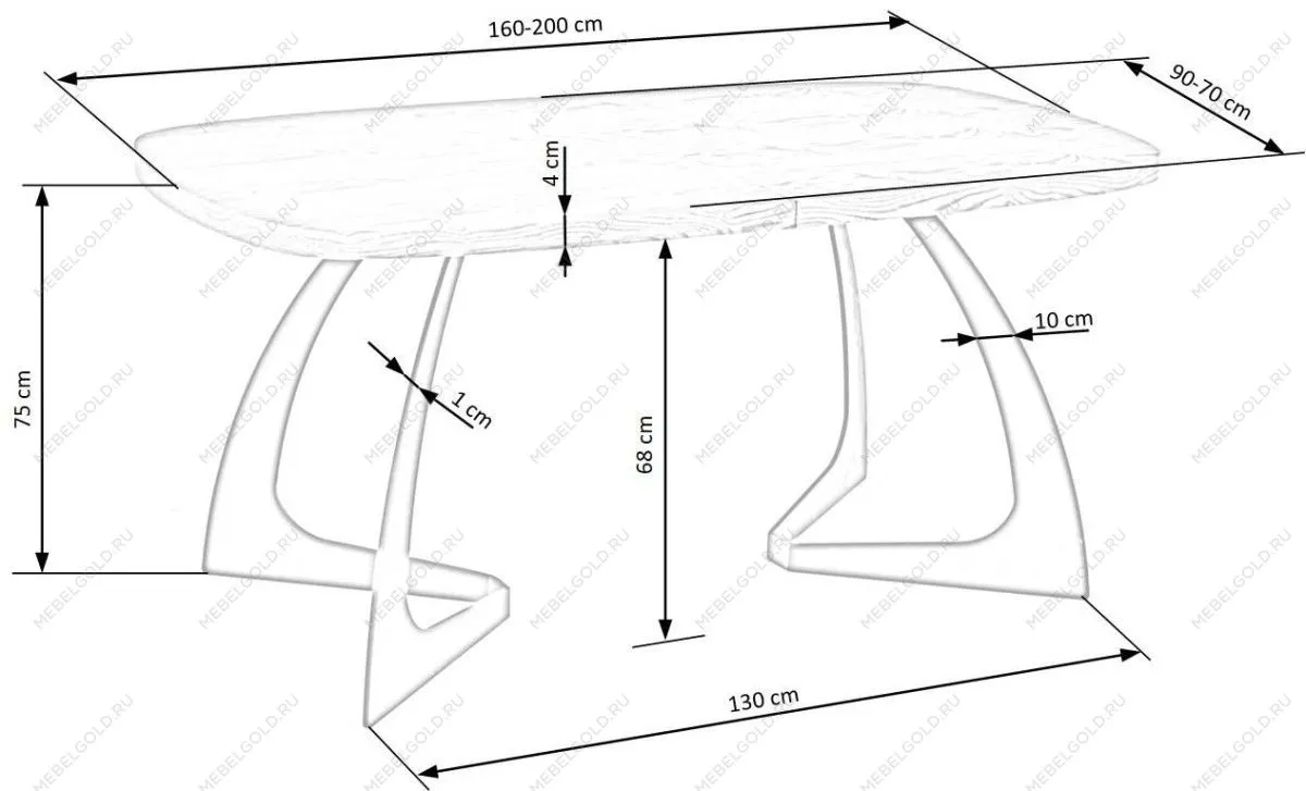 Стол обеденный Halmar VELDON раскладной (дуб натуральный/черный) | изображение 10