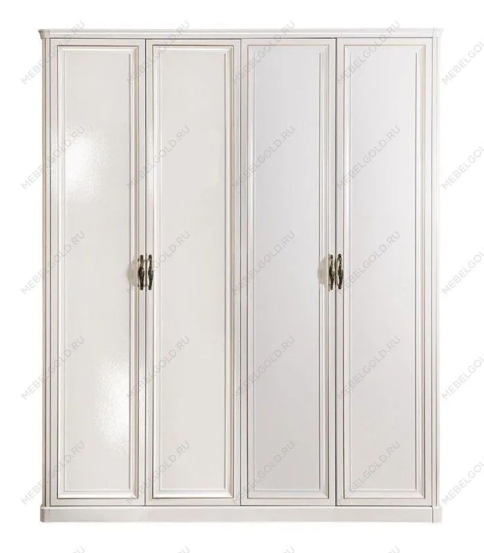 Шкаф Натали 4-дверный (2+2) без зеркал белый глянец | изображение 1