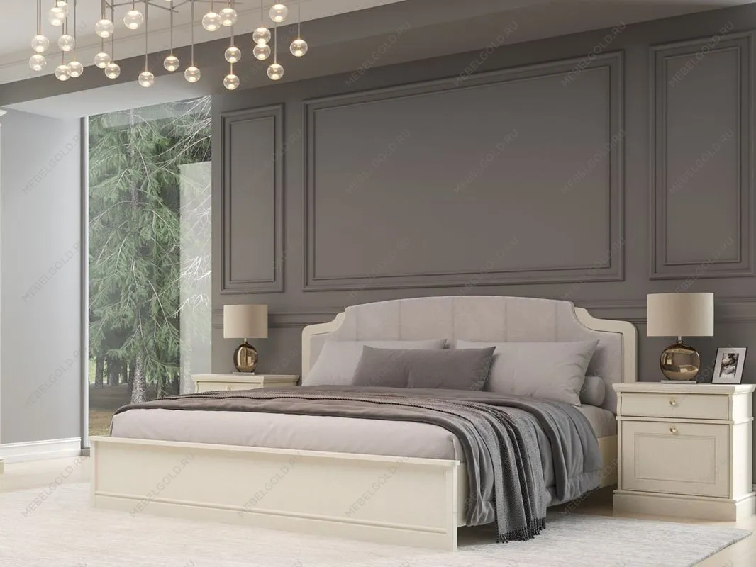 Кровать (каркас) Люкс 1600, Сиена (1794*2110*1090) Береза бежевая, 12309 | изображение 1