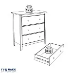 Комод Сага, 92х51х100 см, белый/ясень | изображение 12