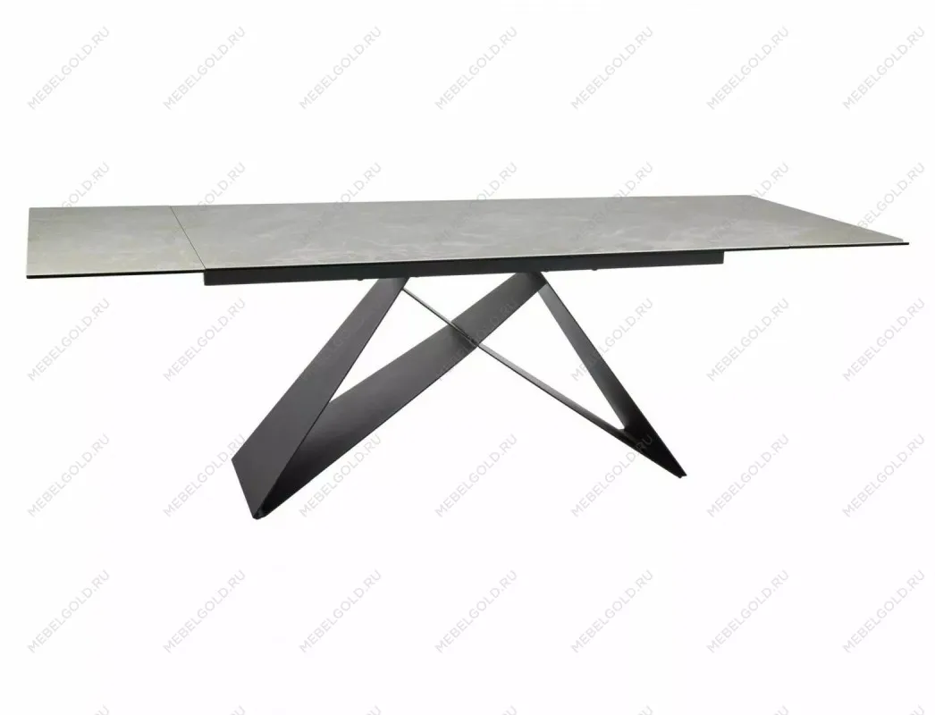 Стол обеденный Signal WESTIN Ceramic 160 раскладной (Diamond Cream кремовый/черный мат) | изображение 1