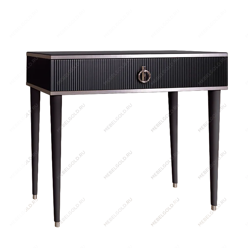 Стол туалетный узкий Римини СОЛО (Черный/Серебро) РМСТ-1(s)[9]