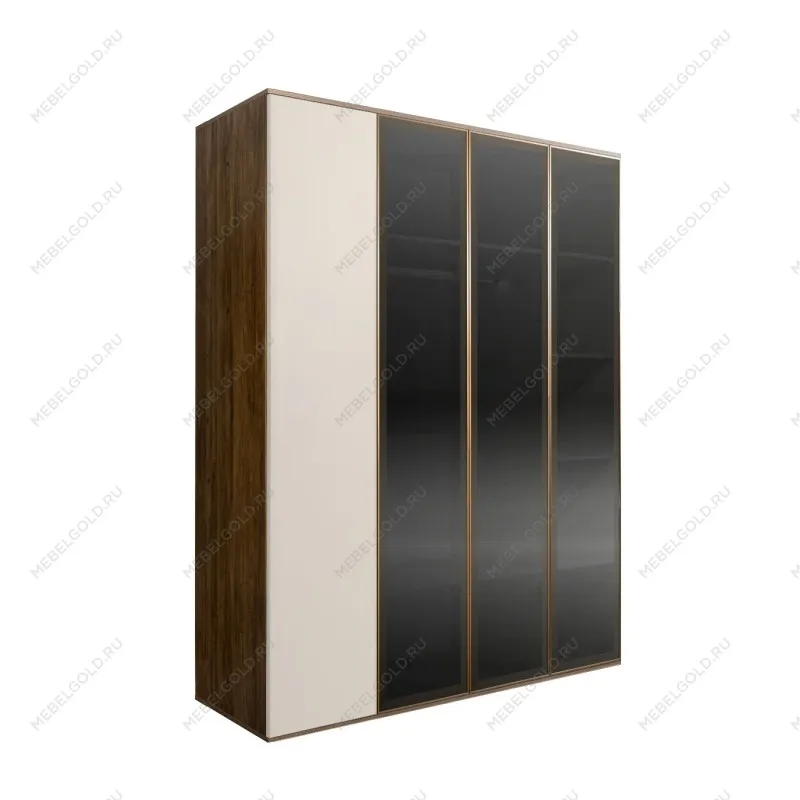 Шкаф 4-х дв. Bogemia Woodline Air (Слоновая кость/Золото) БМШ2/4(3)