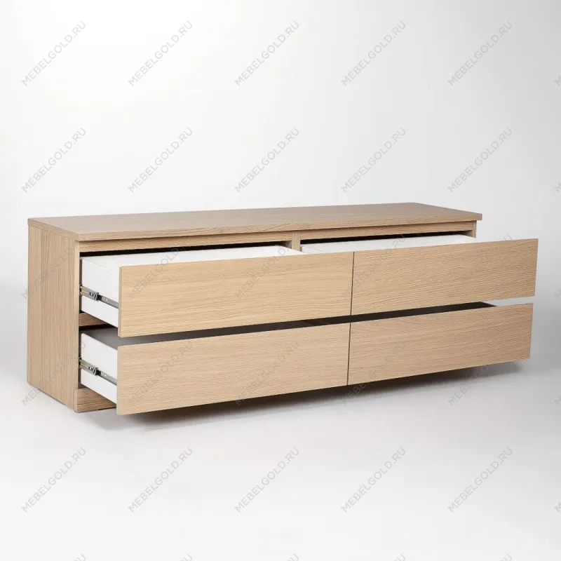 Комод Варма, 4 ящика, горизонтальный, 160х54х40 см, шпон натурального дерева, дуб беленый | изображение 15