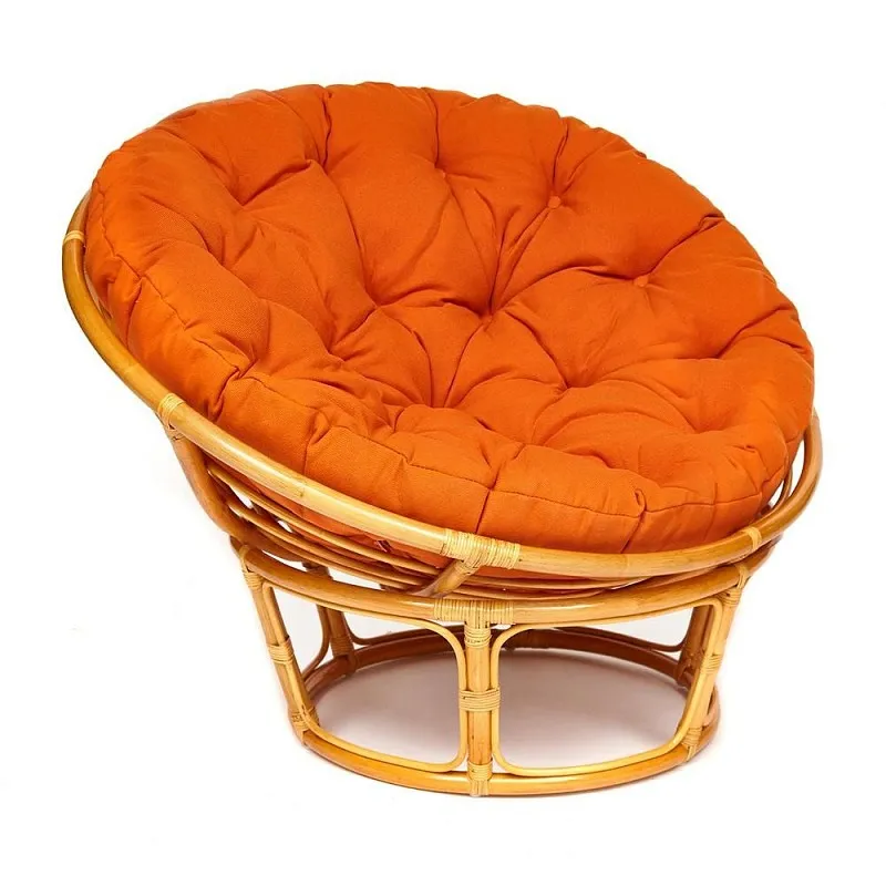 Кресло Papasan с подушкой Светлый мед, ткань