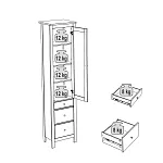 САГА шкаф с витриной 50 белый/ясень | изображение 4