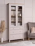 Шкаф с витриной Сага, 90х41х215 см, кашемир/ясень | изображение 8