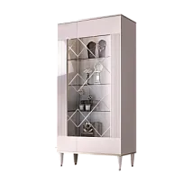 Витрина 2-ств. Римини СОЛО (Белый/Серебро) (Правая) РМВ2-2С(s)