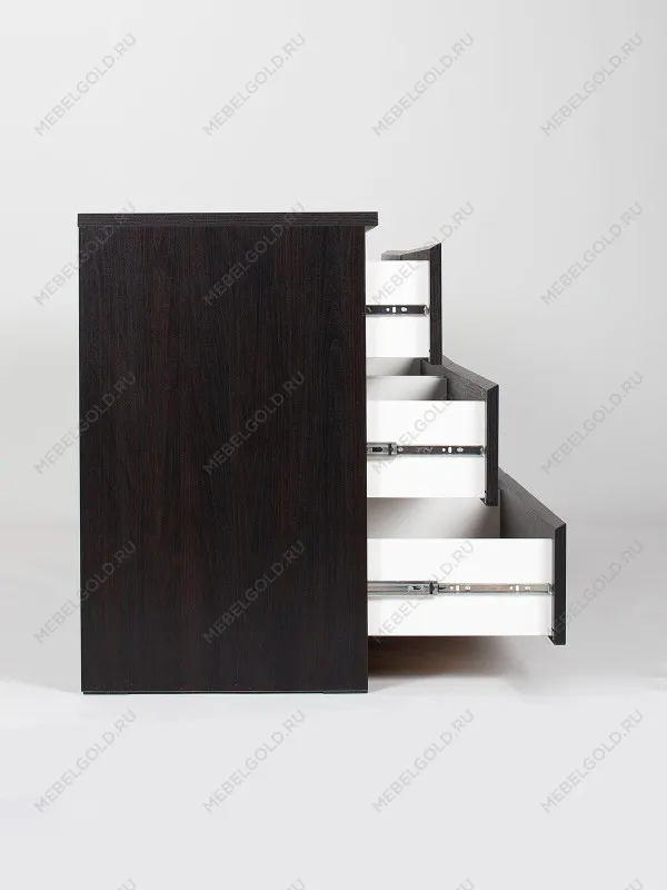 Комод Мальта, 6 ящиков, горизонтальный, с доводчиками, 160х48х76 см, черно-коричневый, дуб венге | изображение 8