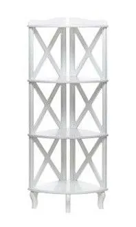 Этажерка-стеллаж угловая Джульетта-3 (молочный дуб)