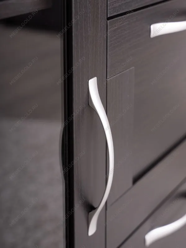 Тумба Сириус, 2 двери со стеклом и 3 ящика, 117х41х95 см, дуб венге, черно-коричневая | изображение 6