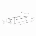Ящик выкатной для кроватей СИРИУС, 138х60х20 см, белый | изображение 3