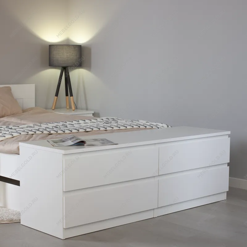 МАЛЬТА комод ИКЕА / IKEA 4 ящика 160х54 белый | изображение 5