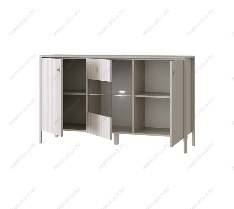 Тумба-витрина с подсветкой Далия KOM1W2D персидский жемчуг | изображение 2