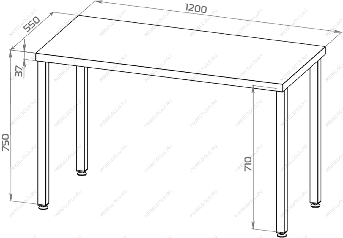 ИНГАР 1/ТТ стол письменный 120x75x55, дуб беленый/черный | изображение 2
