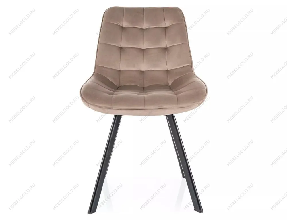 Стул кухонный Signal MONTI Velvet Bluvel 40 поворотный (темно-бежевый/черный) | изображение 2
