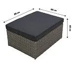 Набор мебели Драмен арт.GS009 серо-коричневый, серый (стол, 2 угл.кресла, 2 пуфа, ротанг серо-корич, подушки серые) | изображение 8