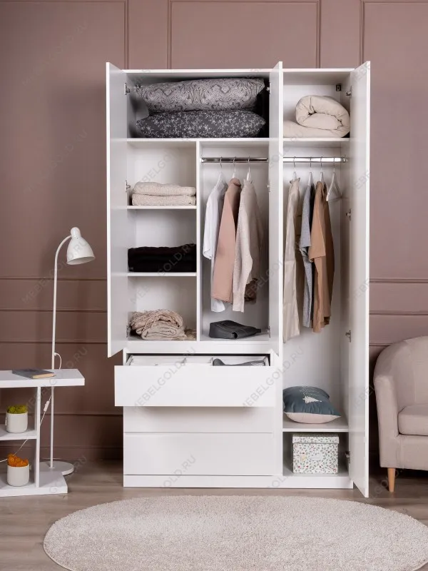 Шкаф распашной Варма СТОР, 123х57х222 см, белый | изображение 1