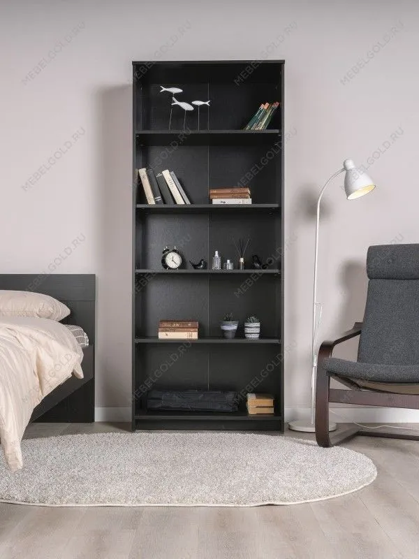 Стеллаж Сириус, 5 полок, 78х35х190 см, черный, дуб венге | изображение 4