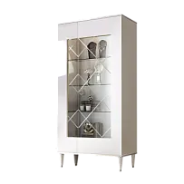 Витрина 2-ств. Римини (Белый/Серебро) (Правая) РМВ2-2С