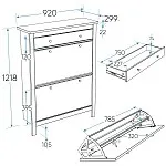 Обувница Сага с 2 откидными ящиками 92х122 серая | изображение 13