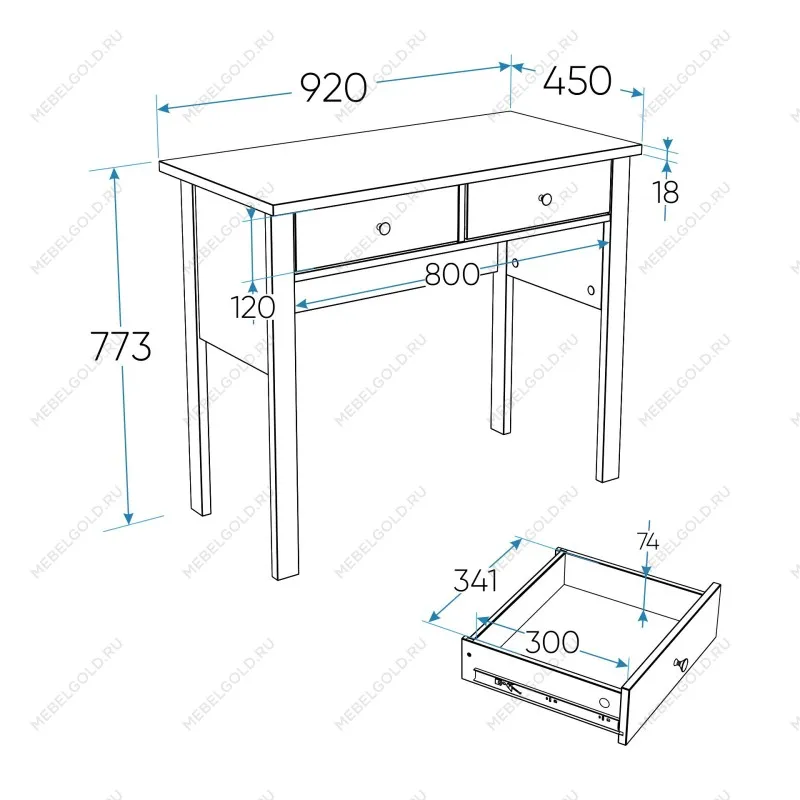 Стол туалетный Сага, 92х45, серый | изображение 12