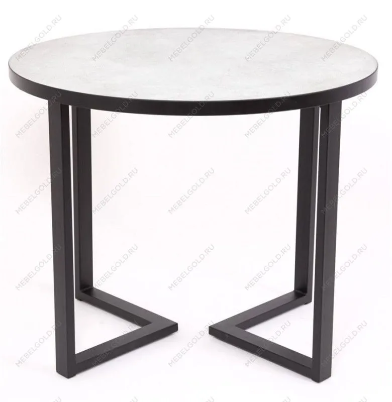 Стол круглый Лофт Зиг-Заг (ЛДСП 32 мм /Мрамор сетте 1468/ кромка чёрная) | изображение 2