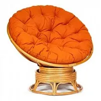Кресло-качалка Papasan с подушкой Светлый мед, ткань, оранжевый