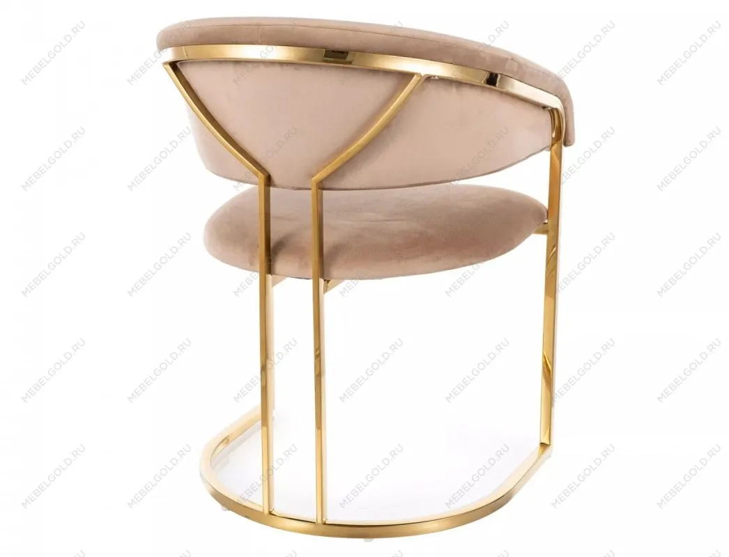 Стул кухонный Signal Tulipe Velvet Bluvel 28 (бежевый/золотой) | изображение 1