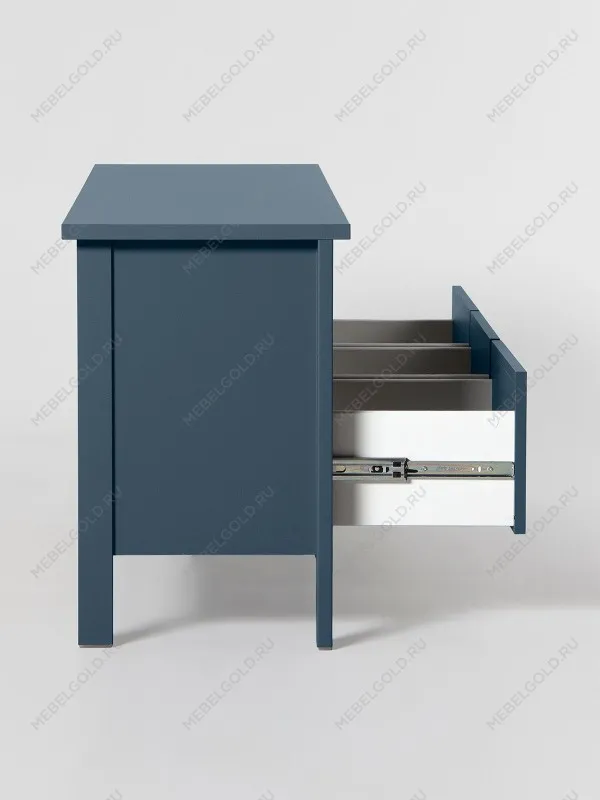 Тумба ТВ Сага, 3 ящика, 131х42х63 см, темно-бирюзовая | изображение 12