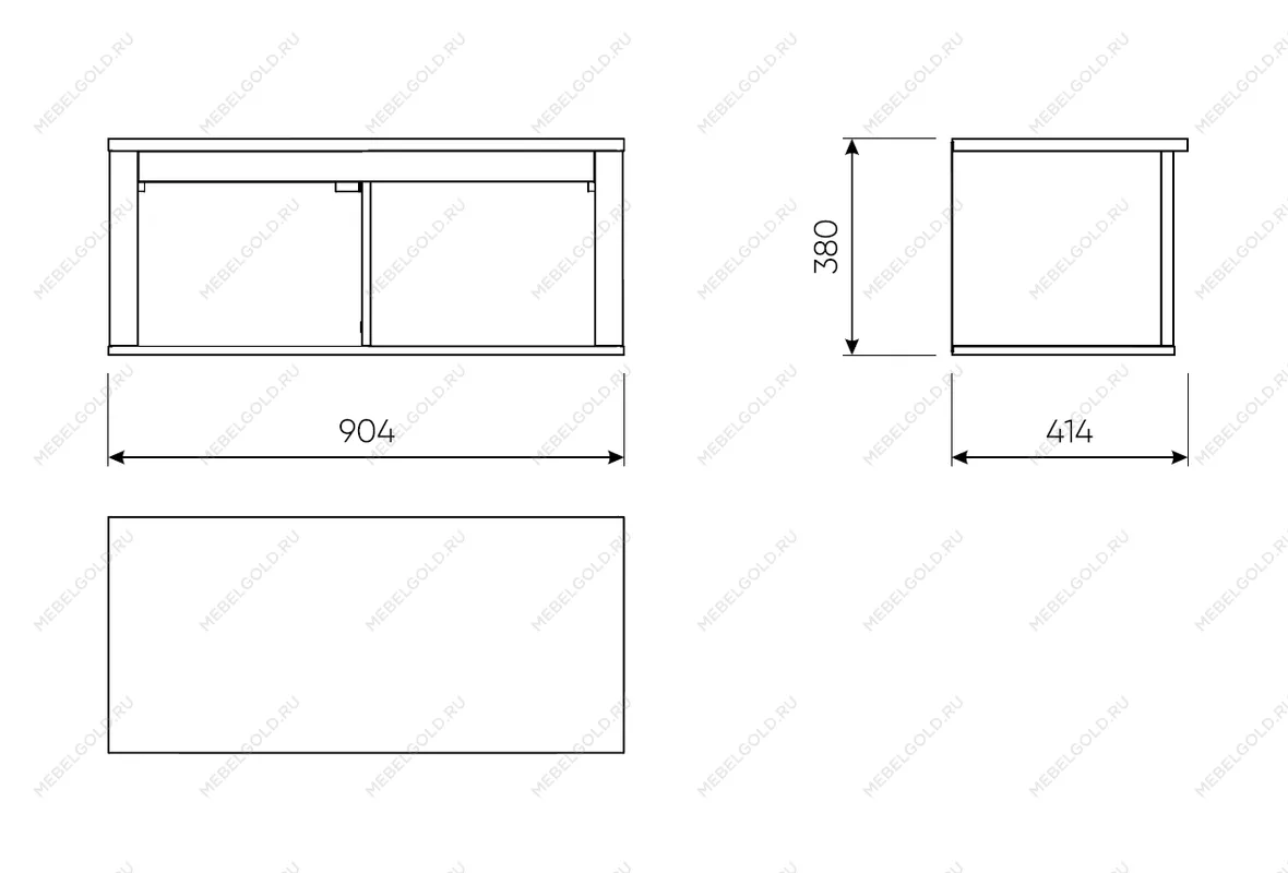 САГА полка навесная 2 секции серая | изображение 1