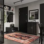 Зеркало настенное Сириус, 78х78 см, черно-коричневое, дуб венге | изображение 1