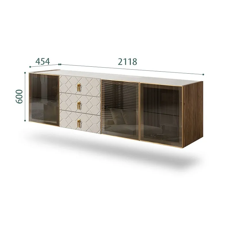 Комод 2.1м Bogemia Woodline Fly Fa (Шелк) (Novabuk/Золото) БМКМ-5[5]