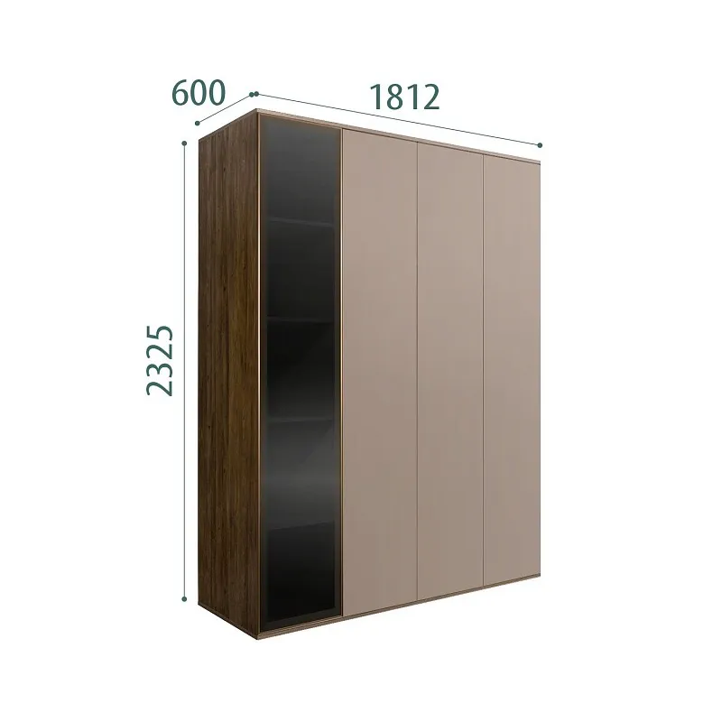 Шкаф 4-х дв. Bogemia Woodline Air (Мокка/Золото) БМШ2/4(1)