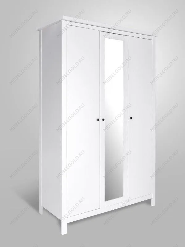 Шкаф распашной Сага, 3 двери, 132х64х215 см, белый | изображение 7