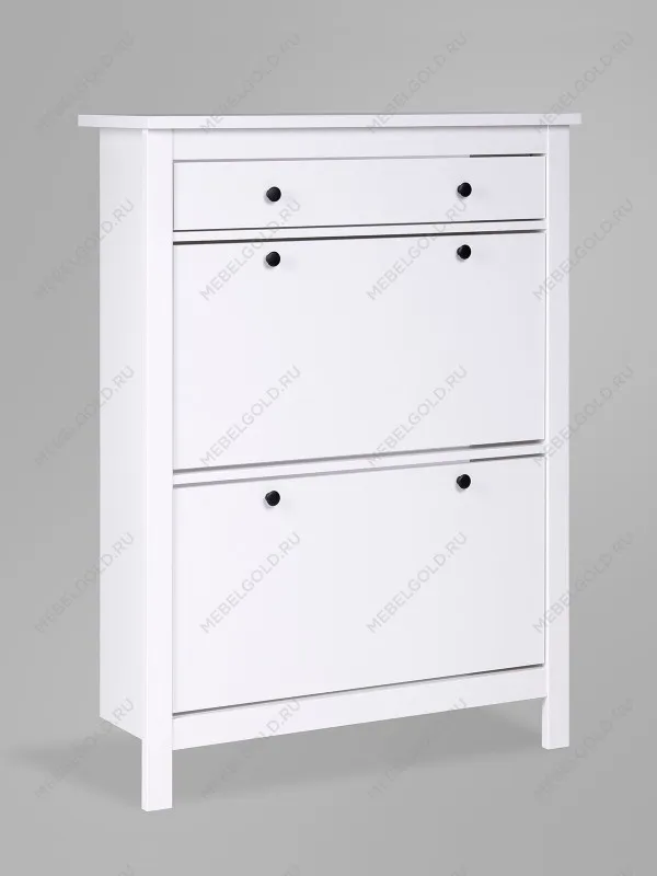 Обувница Сага с 2 откидными ящиками 92х122 белая | изображение 7