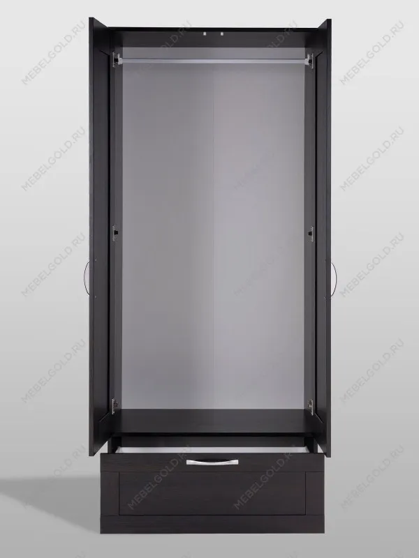 Шкаф Сириус, 2 двери и 1 ящик, 78х50х190 см, черный, дуб венге | изображение 9