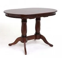 Стол Овал Милорд (80х120х160) Темный орех + патина черная.