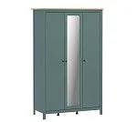 САГА шкаф 3 двери с зеркалом темно-бирюзовый/ясень | изображение 3