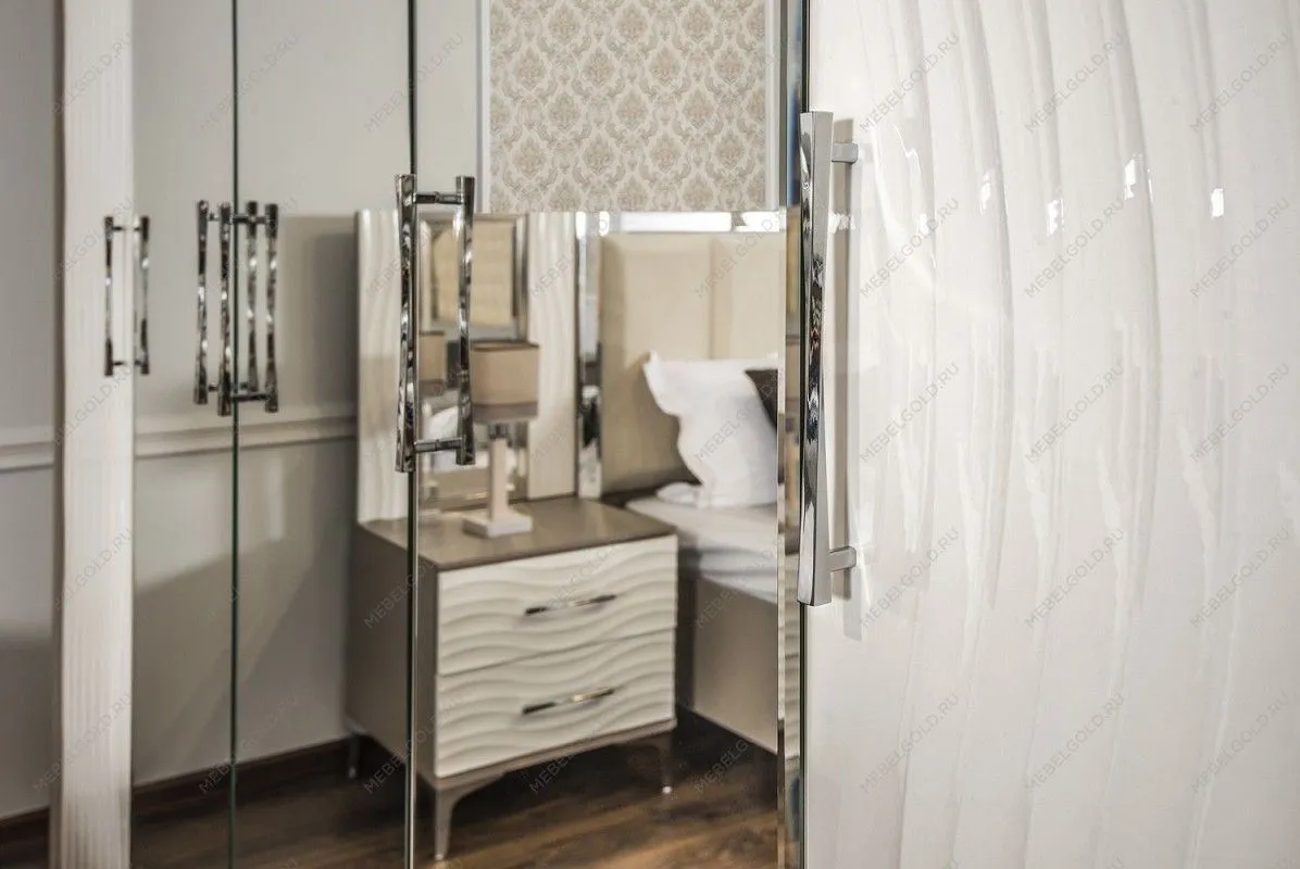 Зеркало Гравита для прикроватной тумбы белый глянец | изображение 5