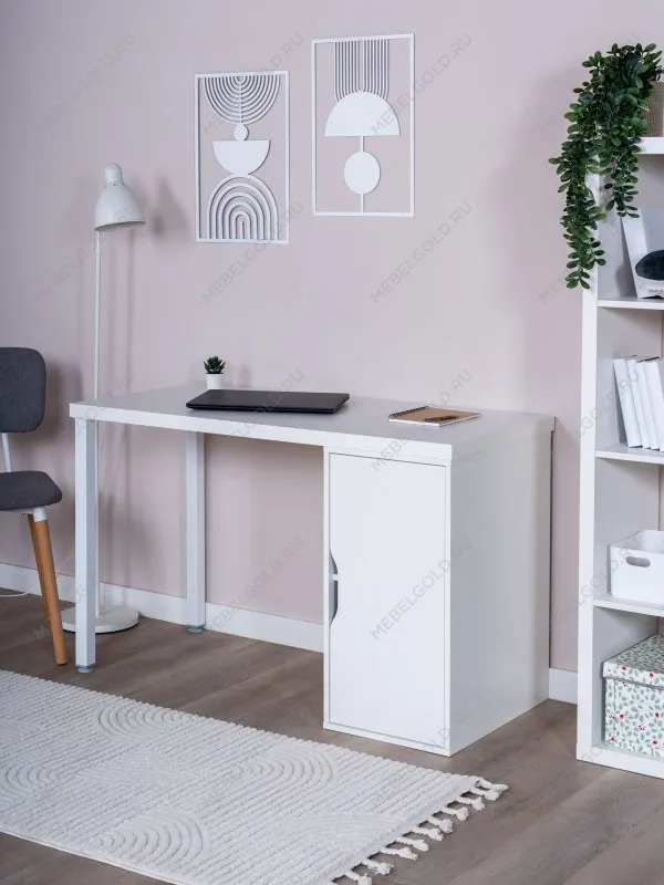 Стол письменный Ингар, с дверцей, 120x75x55, белый | изображение 2